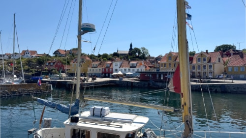 Gudhjem town centre and harbour